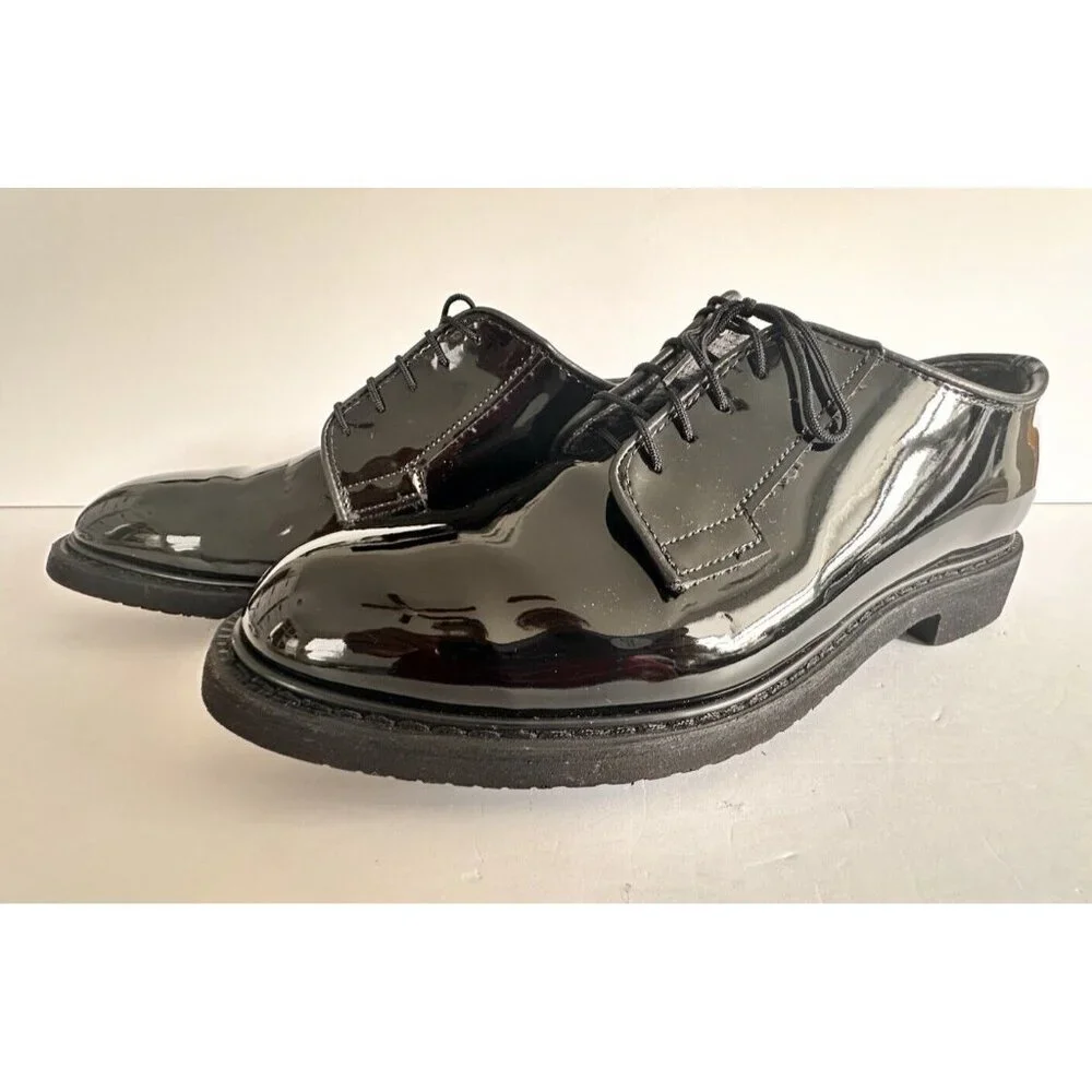 Bates Lites Men's High Gloss Patent Uniform‎ Oxford Size 9 Width D Black E00942